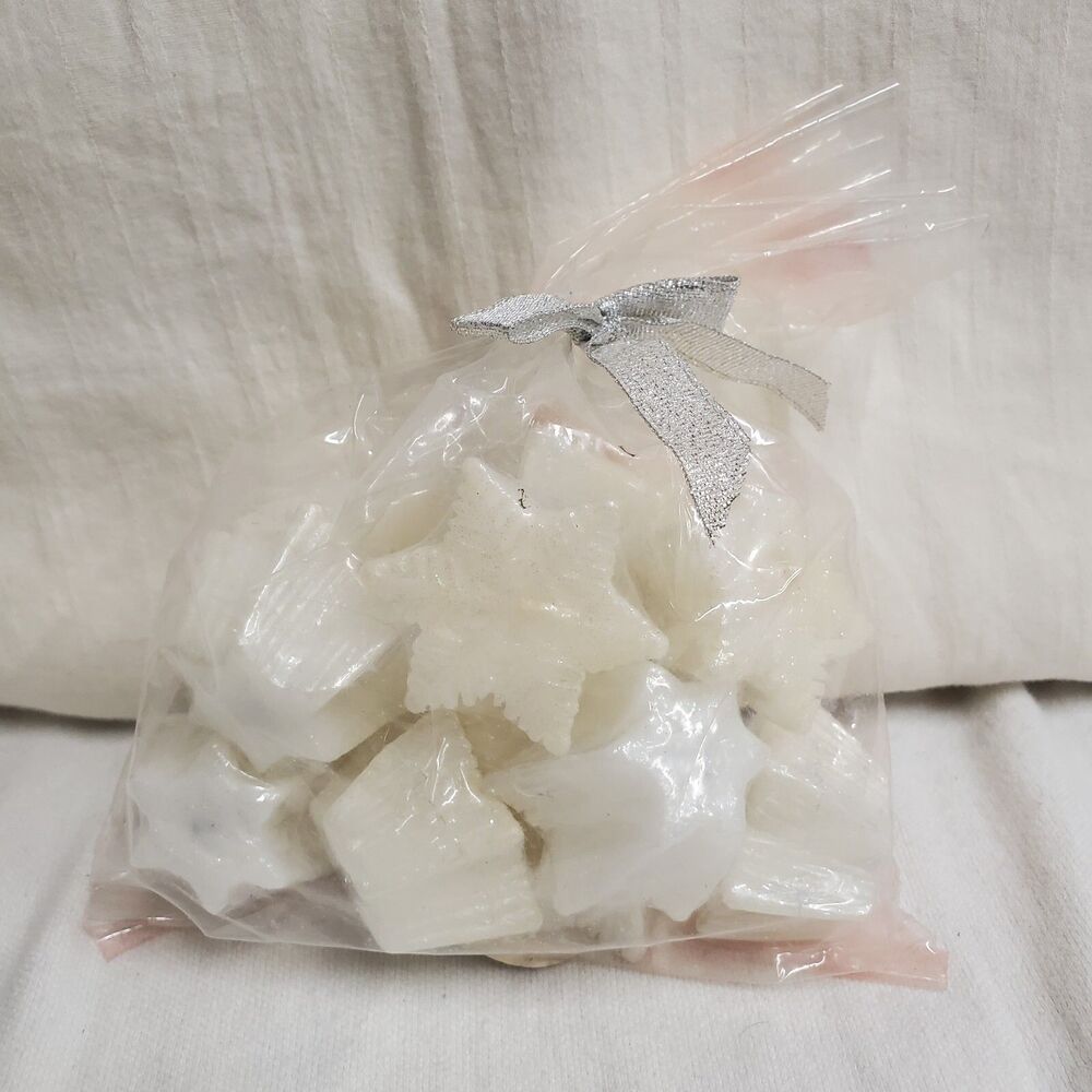 Crate & Barrel white mini iridescent floating snowflake candles - NEW pkg. of 12